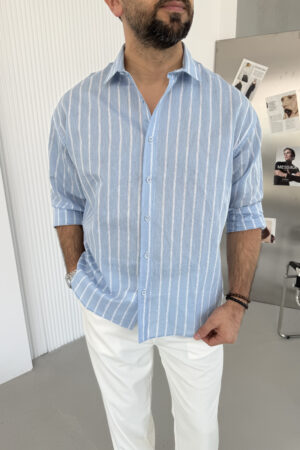 Mavi Çizgili Gömlek GM1001