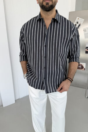 Siyah Çizgili Gömlek GM1001