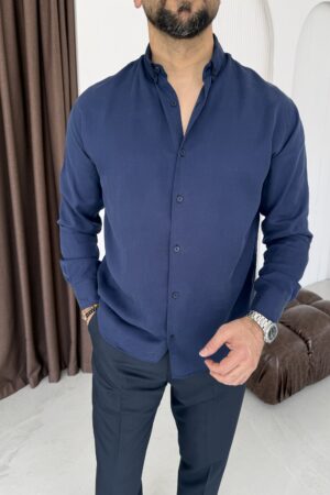 Lacivert Tansel Kumaş Regular Kalıp Gömlek  LST1001