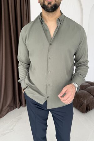 Yeşil Tansel Kumaş Regular Kalıp Gömlek  LST1001