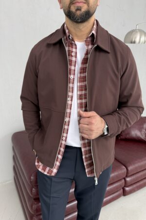 Kahverengi Gizli Cep  Mevsimlik Ceket CK1003