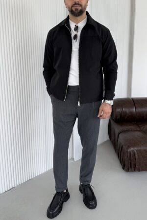Siyah Gabardin Kumaş Yazlık Ceket CK1001