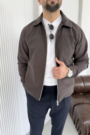 Kahve Gabardin Yazlık ceket CK1001
