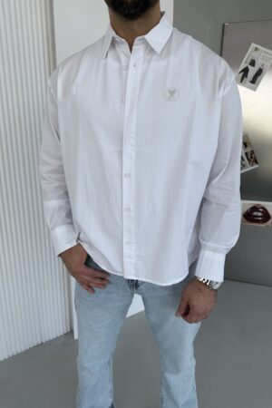 Beyaz Sırt Baskılı Oversize Gömlek GM1002 Kopyası